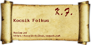 Kocsik Folkus névjegykártya
